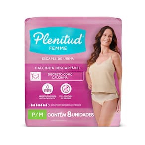 Roupa Íntima Plenitud Femme P/M - 8 Unidades