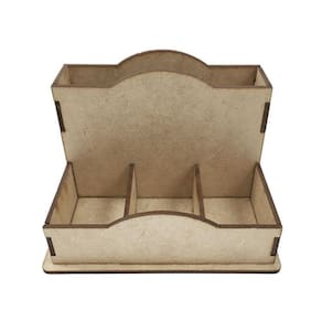 Porta Guardanapo Mdf Restaurante 4 Divisórias 10,5X14X10 Cm