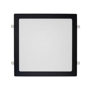 Painel de Led Blumenau Quadrado de Embutir 24W Bivolt Preto 4100K Luz Neutra