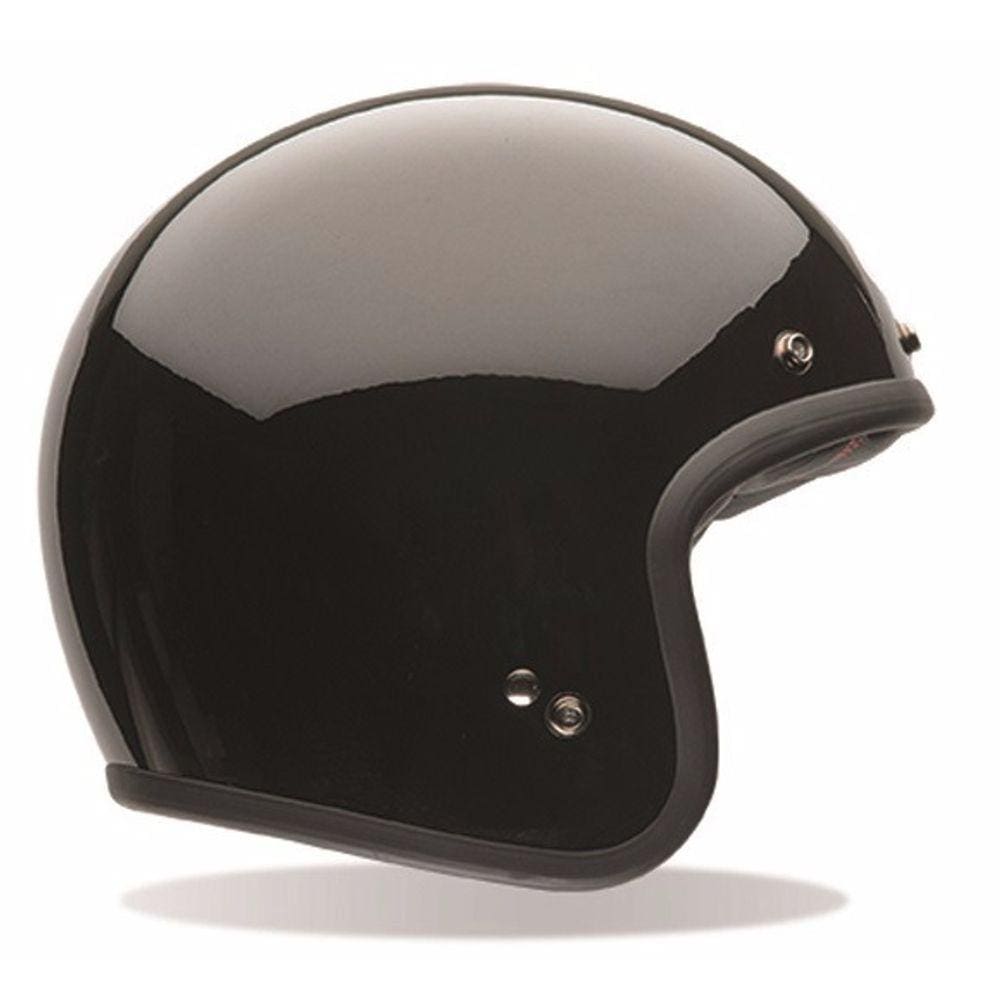 Capacete Bell Custom 500 Preto Brilho Vintage Cafe Racer