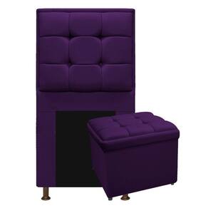 Cabeceira e Calçadeira Copenhague 100 Cm Solteiro Suede Roxo