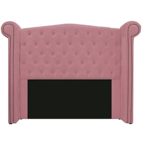 Cabeceira Estofada Veneza 160cm Queen Size Suede Rosa Bebê