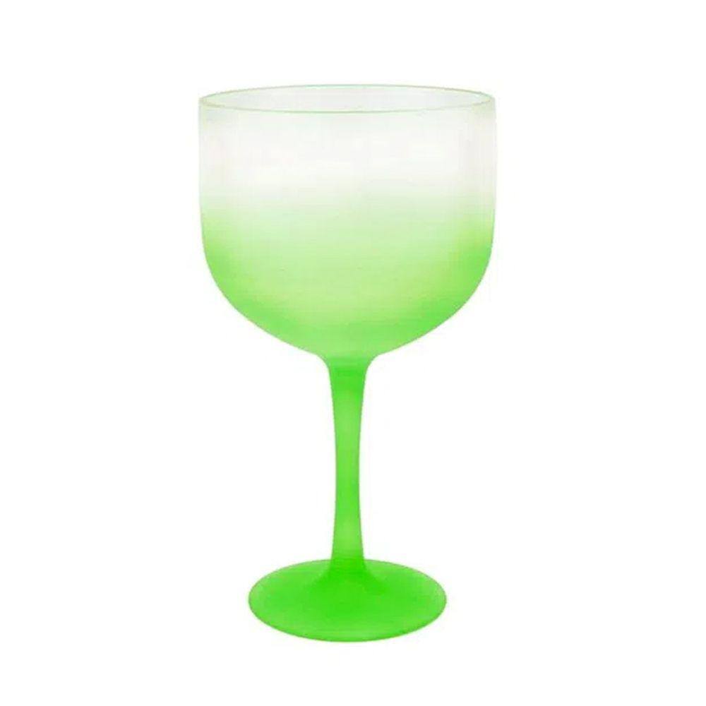 Taça de Gin Acrílico Verde Neon e Branca Shelby 500mL