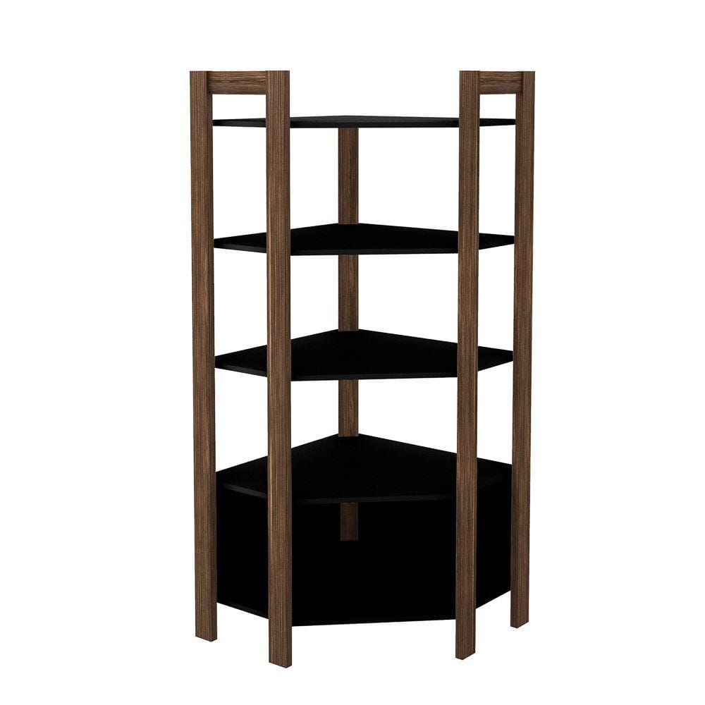 Cabideiro de Canto 5 Prateleiras AZ1020 Nogal/Preto - Tecno Mobili