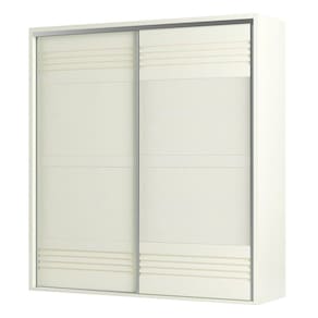 Guarda Roupa Casal 223cm 2 Portas de Correr 100% MDF TW602 Off White - Dalla Costa