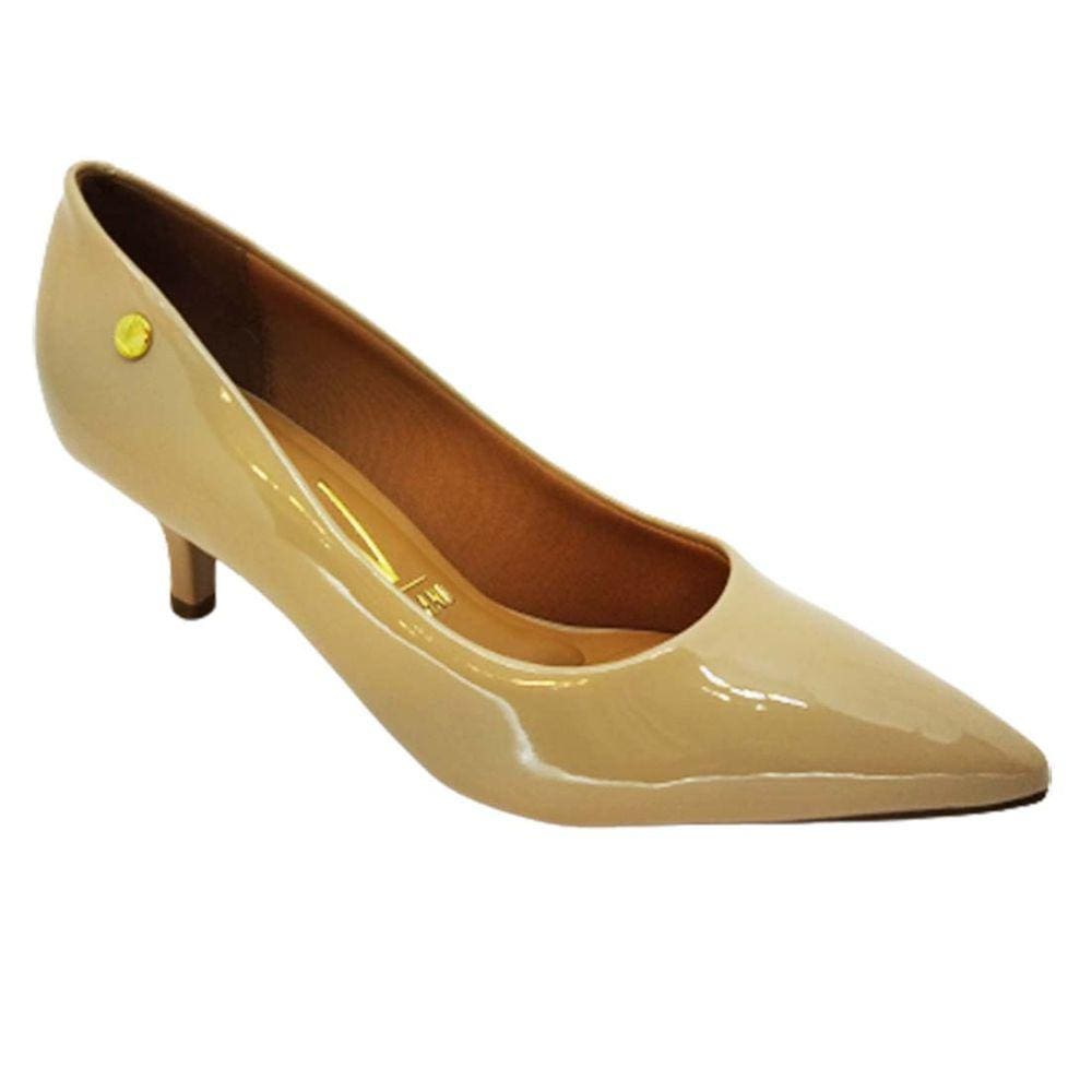 Scarpin Feminino Vizzano Nude Verniz Salto Baixo