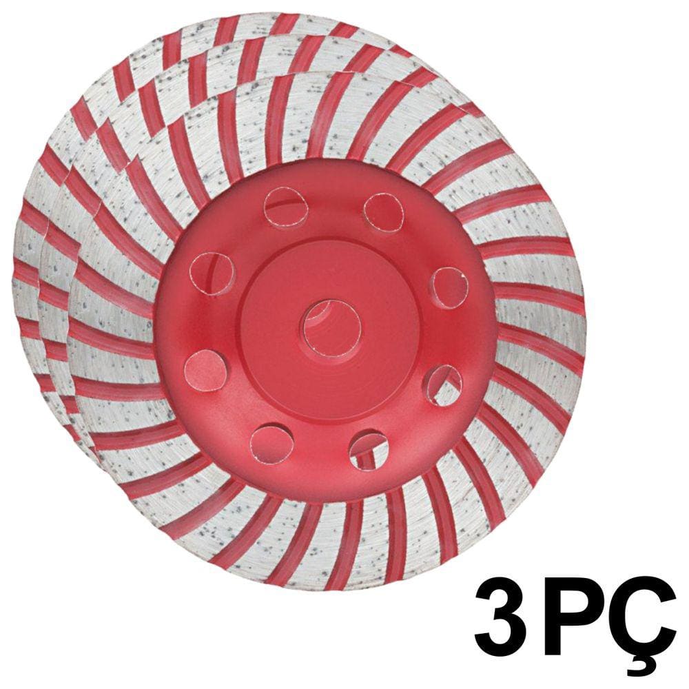 Kit Três Disco De Desbaste Diamantado Mármore115mm Turbo