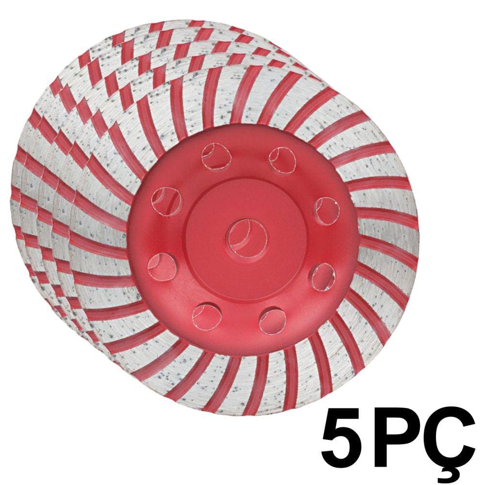 Kit Cinco Disco De Desbaste Diamantado Mármore115mm Turbo