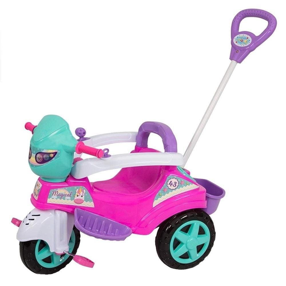 Triciclo Infantil Black Racer Green Com Empurrador Xalingo - xalingo