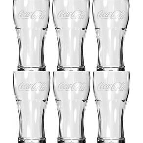 Jogo de Copo Contour Coca-Cola Cristal 473ml Vidro 6 Pç - Nadir - Transparente