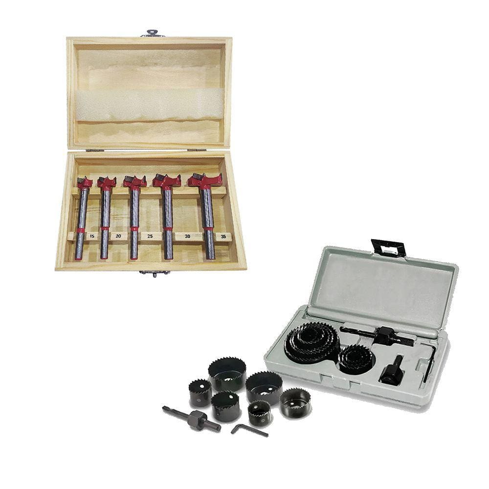Kit 5 Brocas Forstner + Jogo De Serras Copo Com 11 Peças
