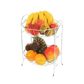 Fruteira De Mesa 2 Andares Cromado 31X44Cm Madefer