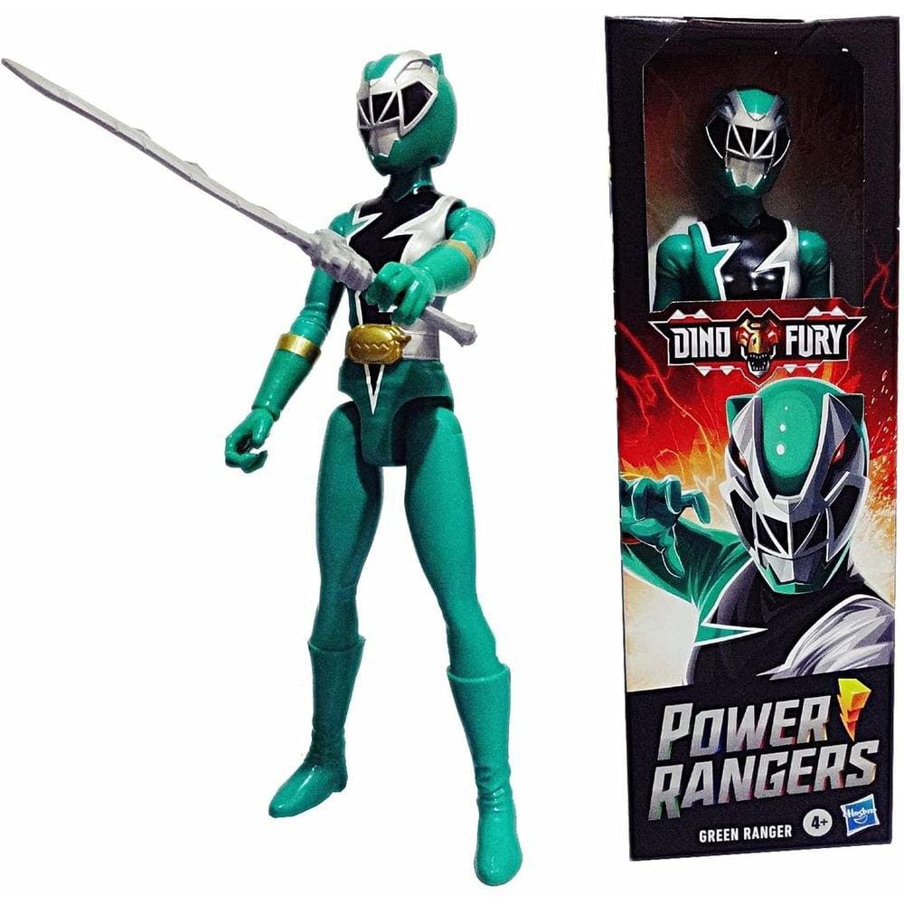 Boneco Power Rangers Dino Fury 28cm Ranger Verde - Hasbro