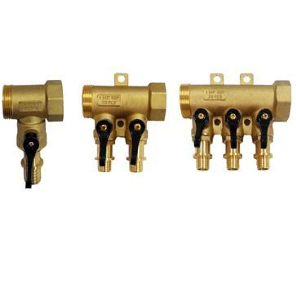 Distribuidor C/Fixacao E Valv. Preta 1.1/4 - 1Via 25Mm Pex