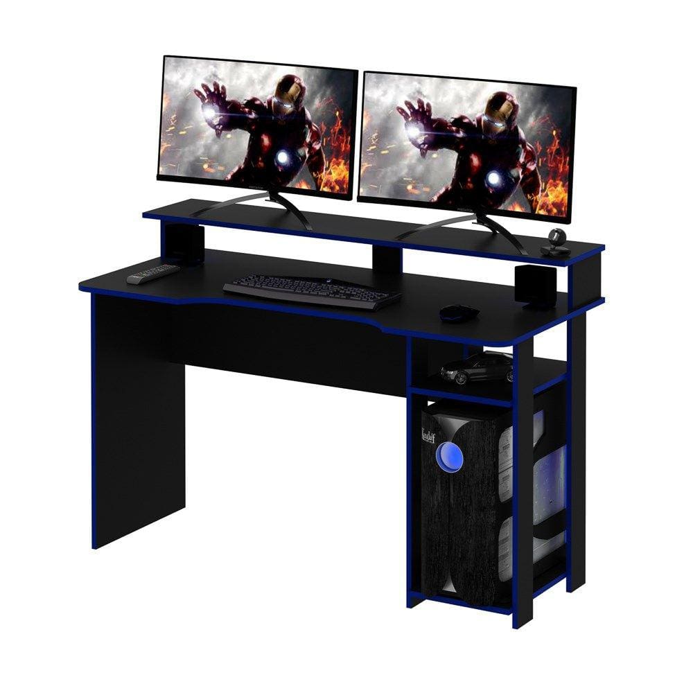 Mesa Para Computador Notebook Gamer ME4153 Preto/Azul - Tecno Mobili