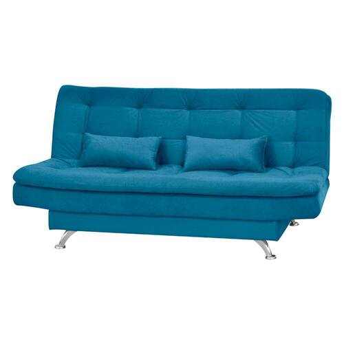 Sofá Cama Salomé 2 Lugares B373 Sued Pena Azul Turquesa Matrix Casas