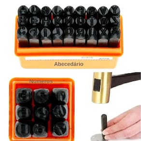 Kit Jogo Marcador Punção 36 Peças Alfanumérico 3mm Letra e Numero - Starfer