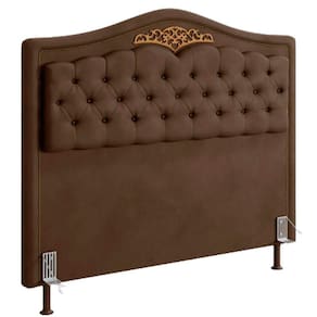 Cabeceira Para Cama de Casal Holanda 1,40 Chocolate Veludo