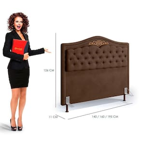 Cabeceira Holanda 1,60 Para Cama Box Queen Chocolate Veludo