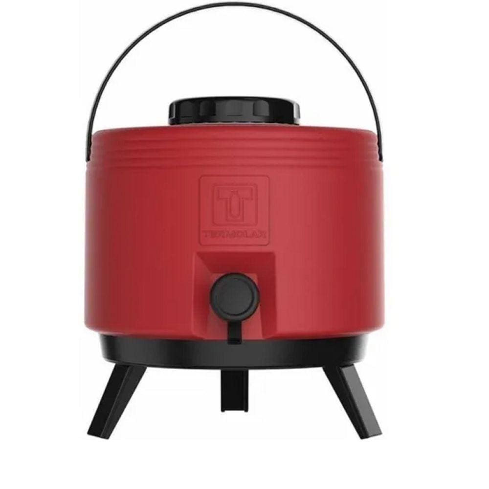 Garrafa Galão Térmico 6L Termolar Vermelho Torneira e Tripé