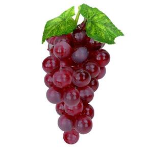 Kit 2 Cachos De Uvas Avermelhadas Fruta Artificial De Silicone 18cm