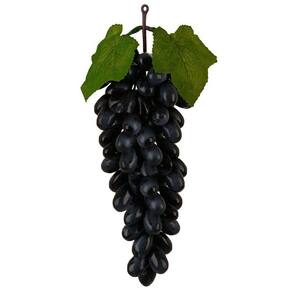 Cacho De Uva Preta Fruta Artificial De Silicone 43cm