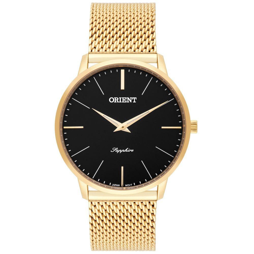 Relógio Masculino Orient Slim Mgsss005 P1Kx Safira Dourado