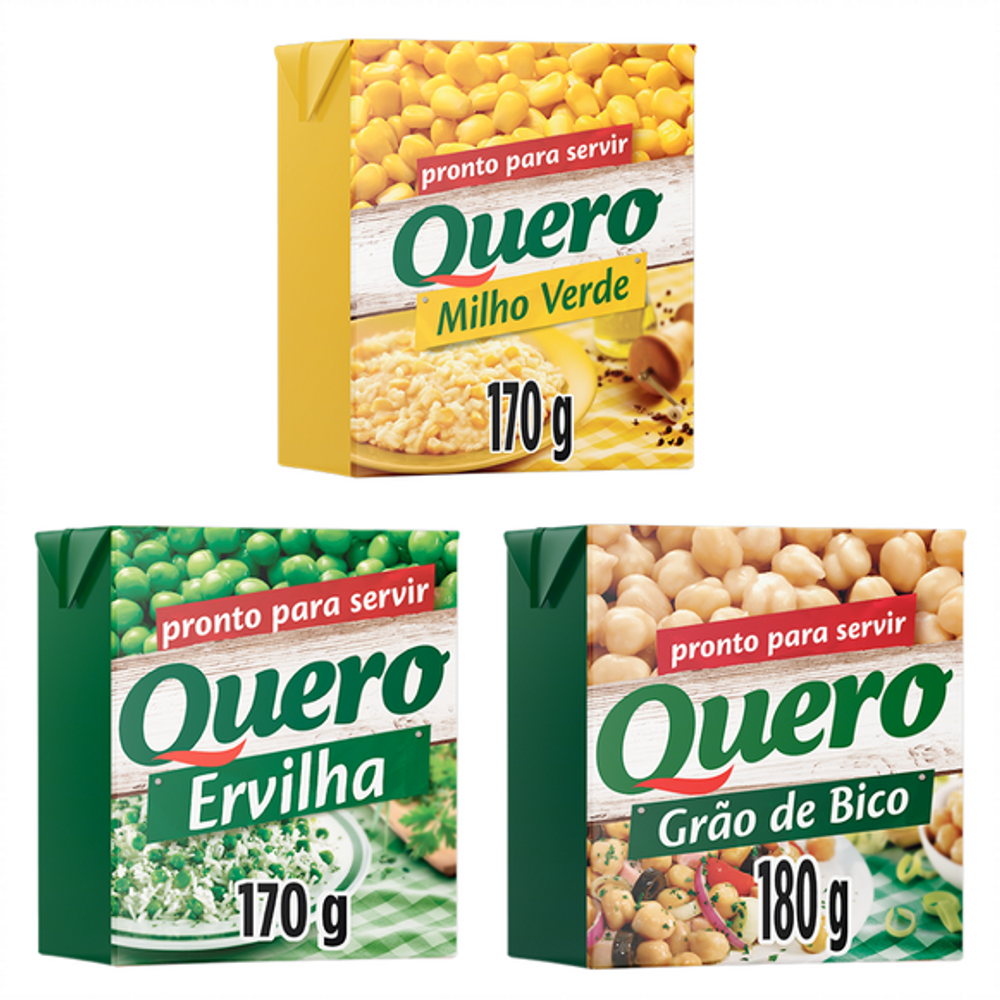 Kit Vegetais Quero: Grão De Bico TP + Ervilha TP + Milho T