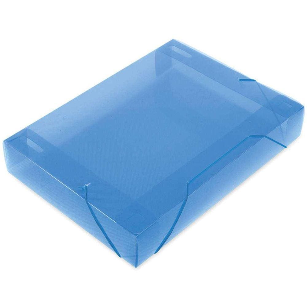 Pasta Aba Elástica Plástica Oficio 55Mm Azul Soft