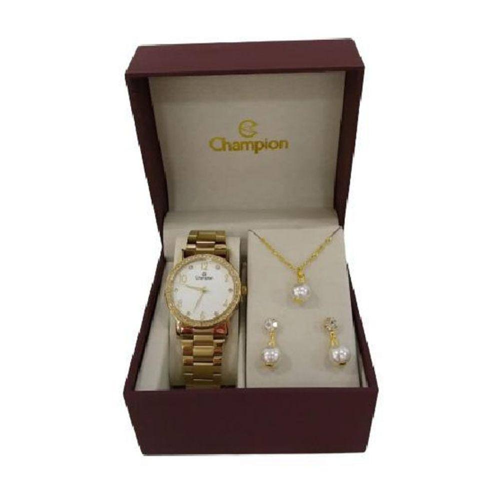Kit relogio feminino champion cn26564w com semi joia | Casas Bahia