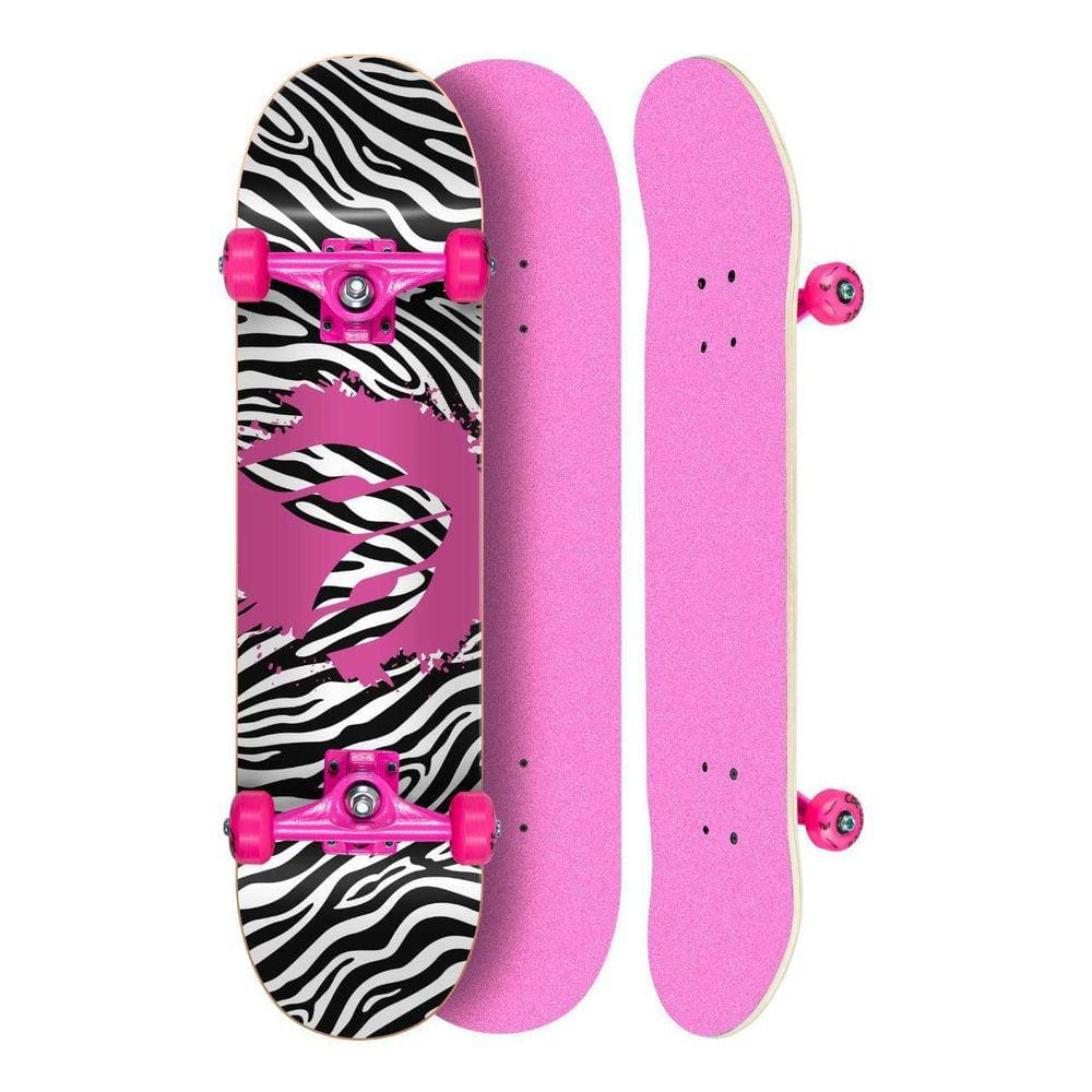 Skate Montado Profissional Cisco Lixa/Truck/Roda Rosa