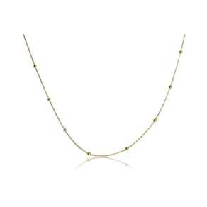 Colar Corrente Italiana Com Bolinha Dourada Folheado Em Ouro 18k