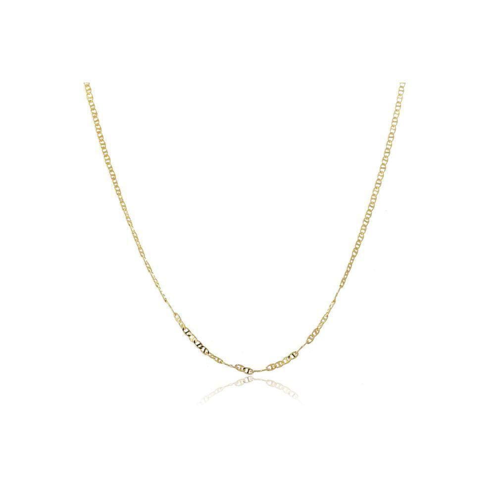 Colar Longo Elo Duplo Folheado Em Ouro 18k