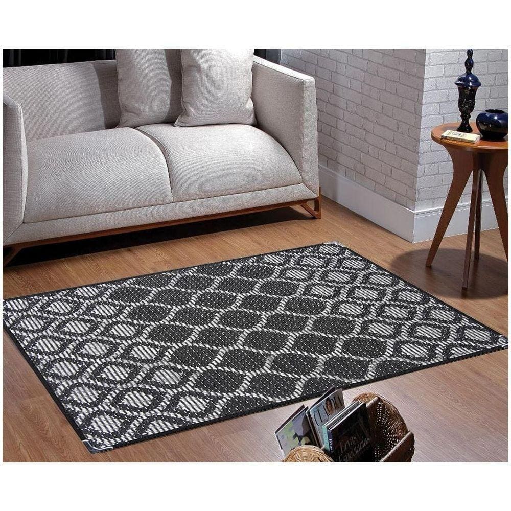 Tapete Sisal Sala 2,00 X 2,50 Antider. Preto/ Cinza S-566