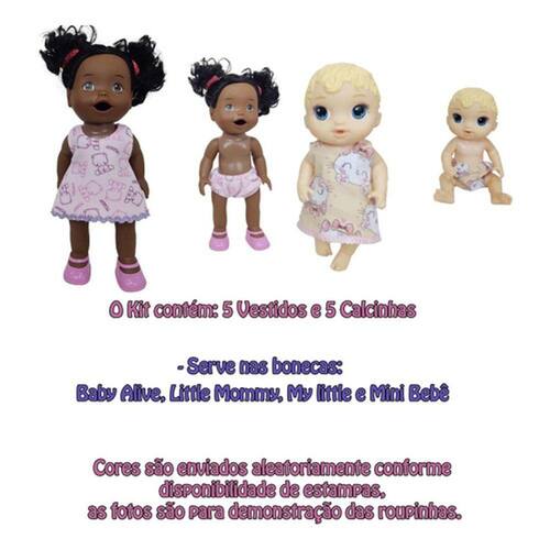 Roupinhas De Boneca Baby Alive - Kit Com 5 Vestidos