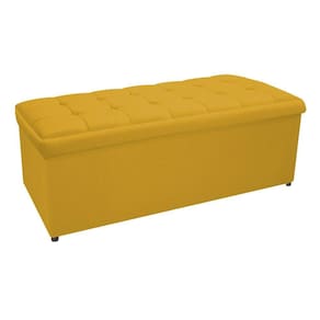 Calçadeira Copenhague 160 Cm Queen Size Suede Amarelo