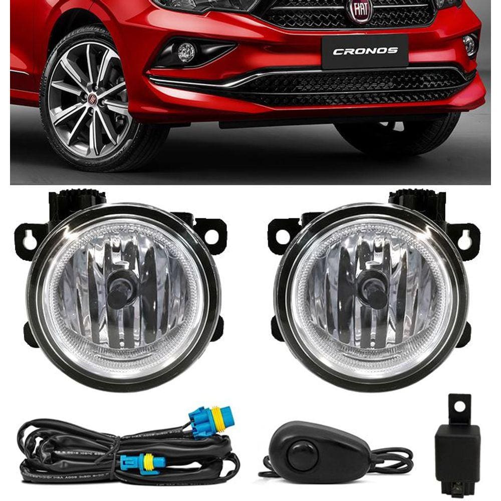 Kit Farol de Milha Neblina Fiat Cronos 2018 2019 - Interruptor Alternativo