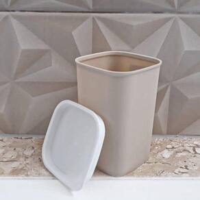 Porta Cotonete e Porta Algodão Classic Fosco Nude Plasutil Ref: 13784