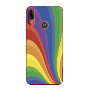Capa Case Capinha Motorola Moto E6 Plus Arco Iris Linhas