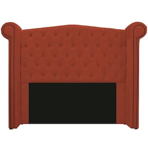 Cabeceira Estofada Veneza 160cm Queen Size Suede Terracota