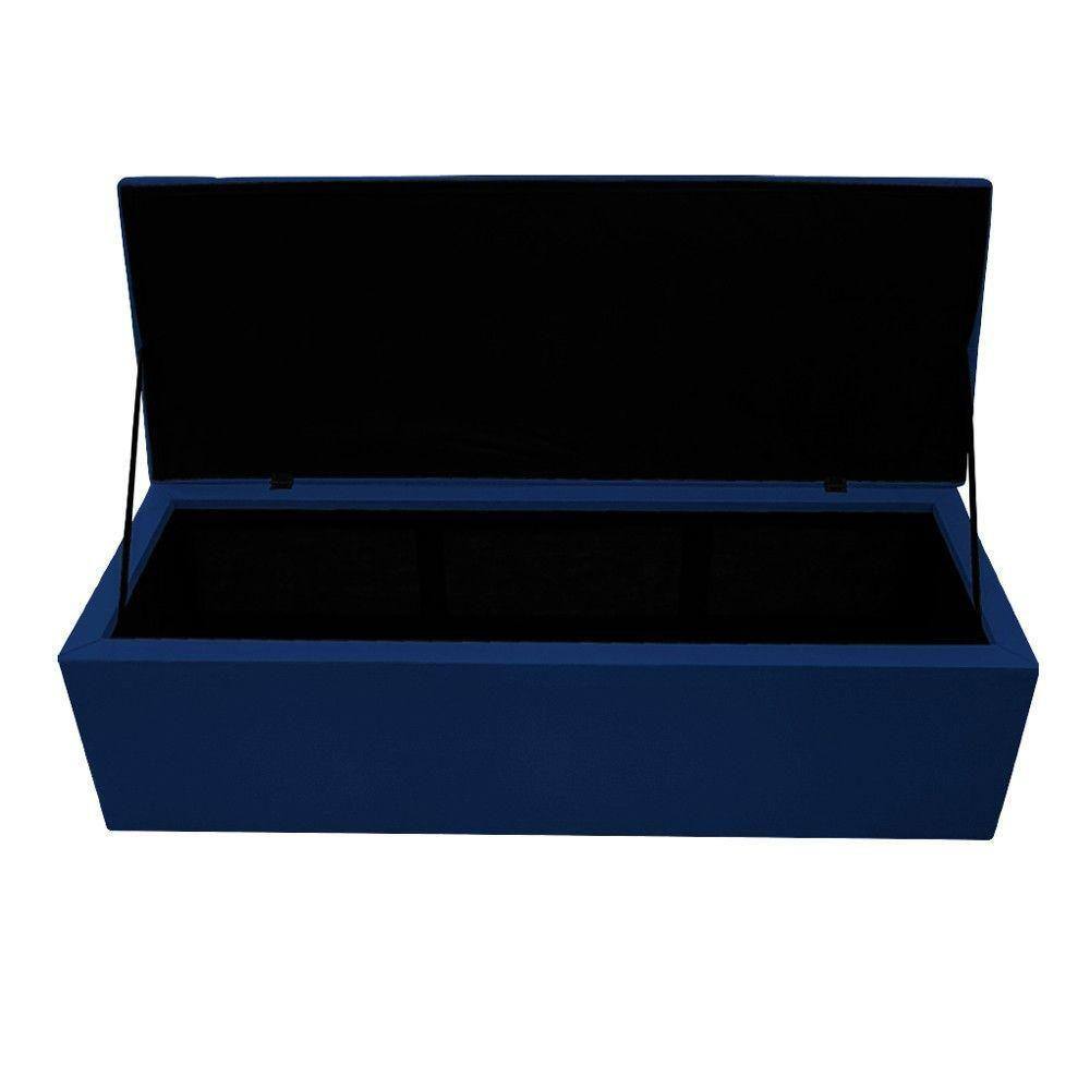 Calçadeira Copenhague 195 Cm King Size Suede Azul Marinho