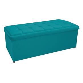 Calçadeira Copenhague 195 Cm King Size Suede Azul Turquesa