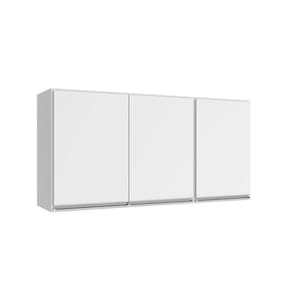Armário Aéreo Evidence 3 Portas 120cm Com Prateleira Poliman Móveis Branco