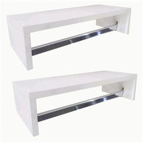 Kit2 Toalheiro Banheiro Multiuso Branco 60cm Nicho