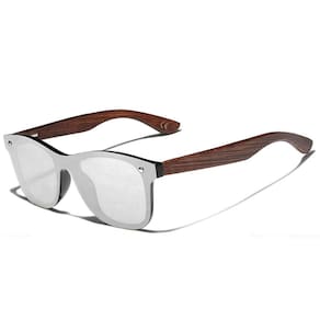 Óculos de sol polarizados elegante de madeira artesanal bambu enegrecido com proteção Uv400