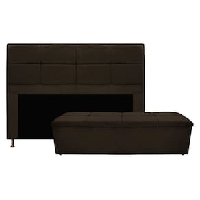 Cabeceira e Calçadeira Munique 160 Cm Queen Size Marrom