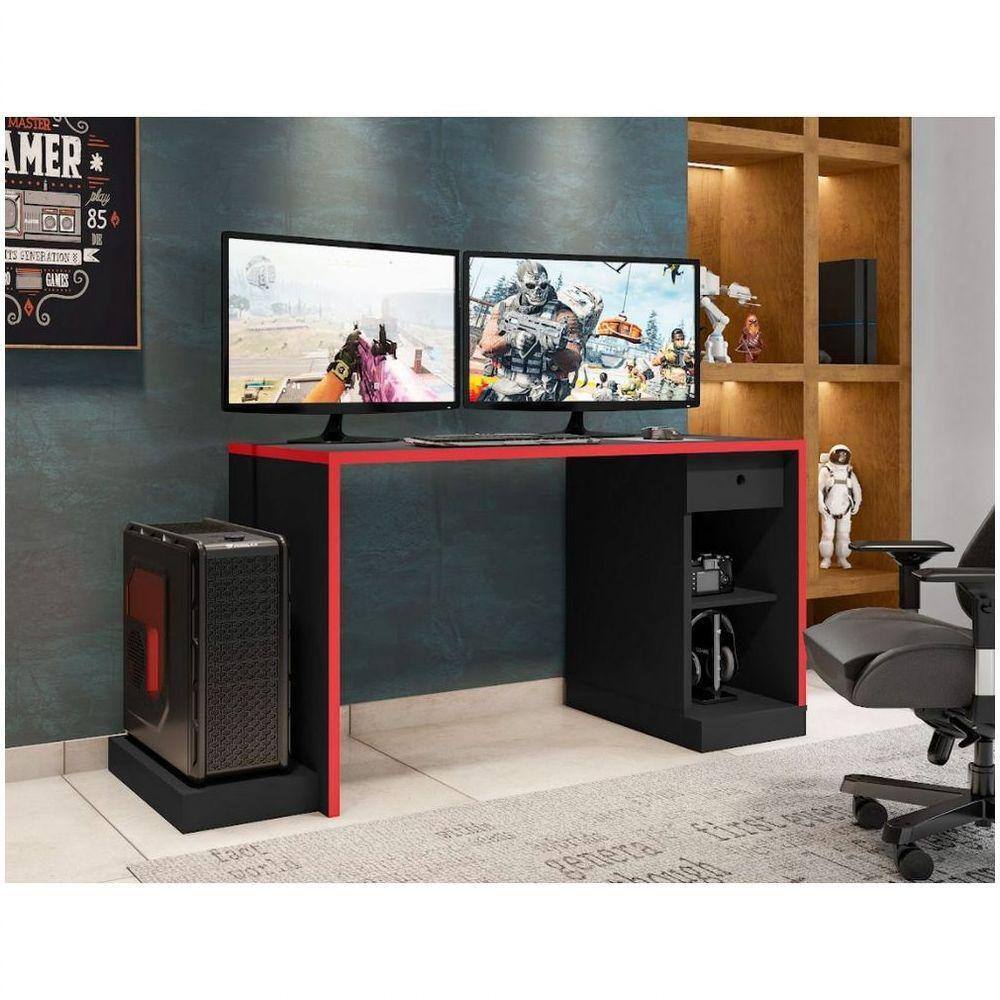 Mesa para Computador Notebook Desk Game DRX 5000 Preto/Vermelho - Móveis  Leão