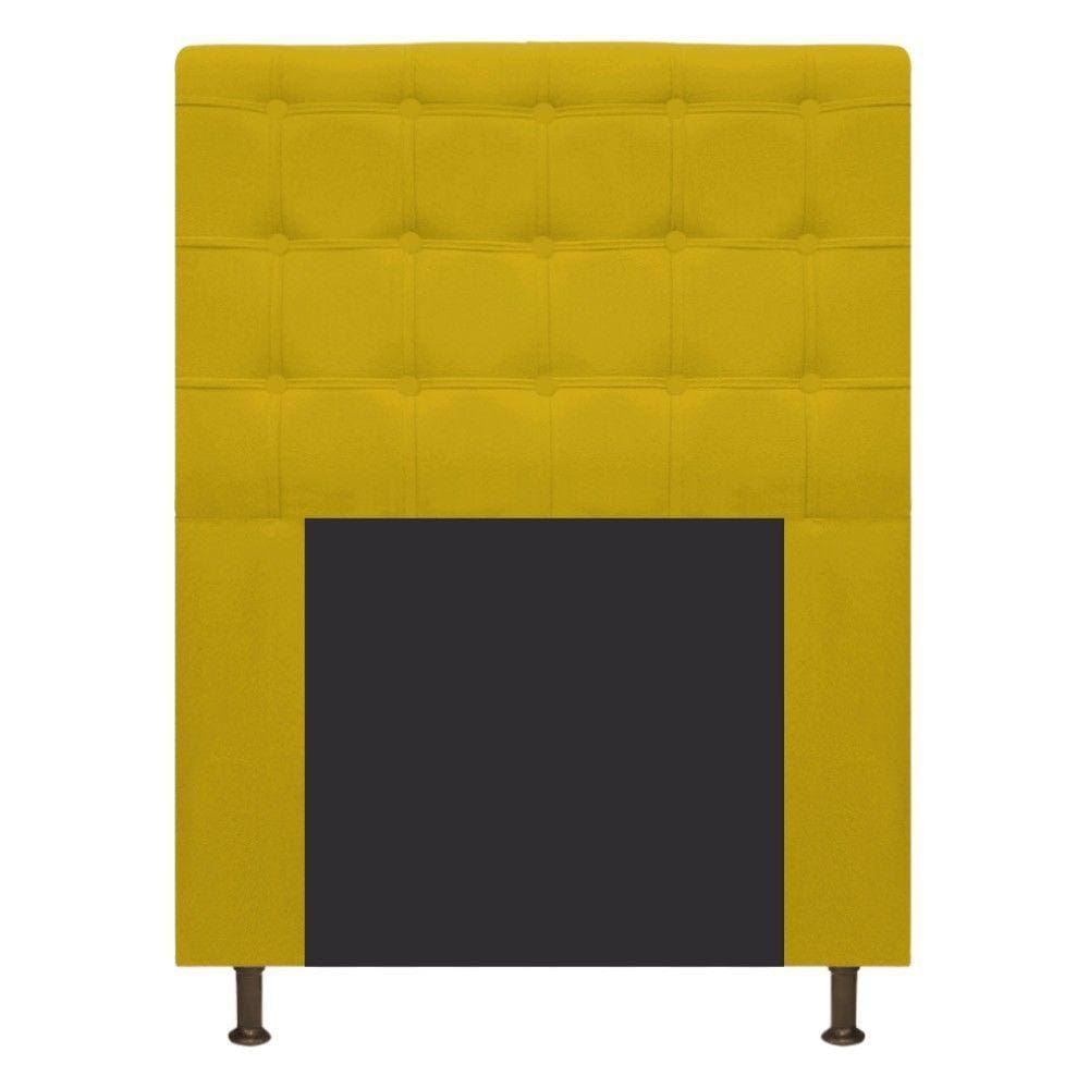 Cabeceira Estofada Dama 90 Cm Solteiro Suede Amarelo