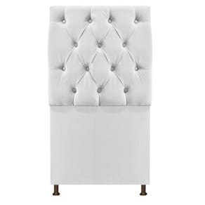 Cabeceira Sofia 90 Cm Solteiro Suede Branco