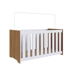 Berço Infantil Regulagem Altura Nogal Manchester E Branco Lilies Móveis